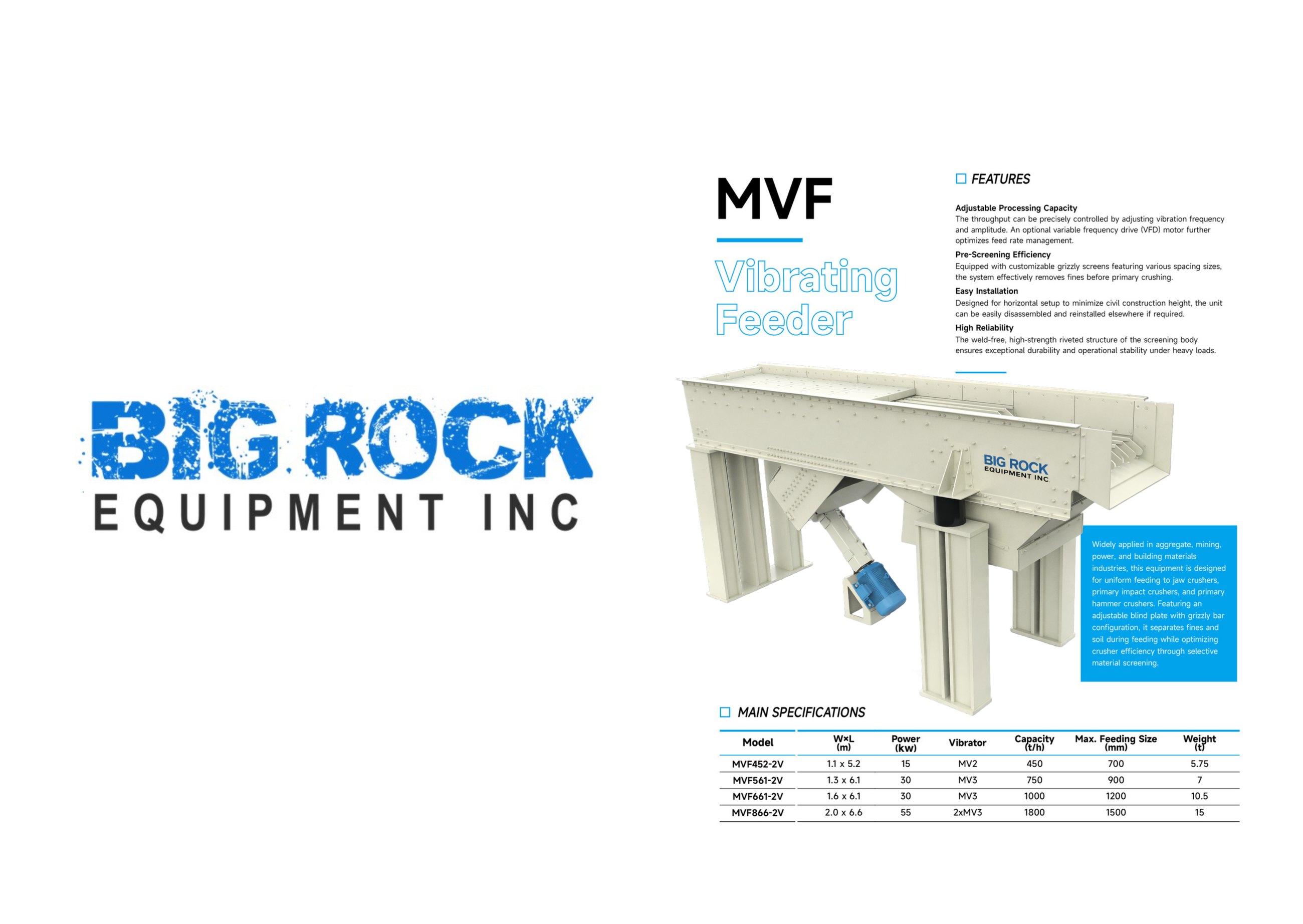 MVF Vibrating Feeder Datasheet